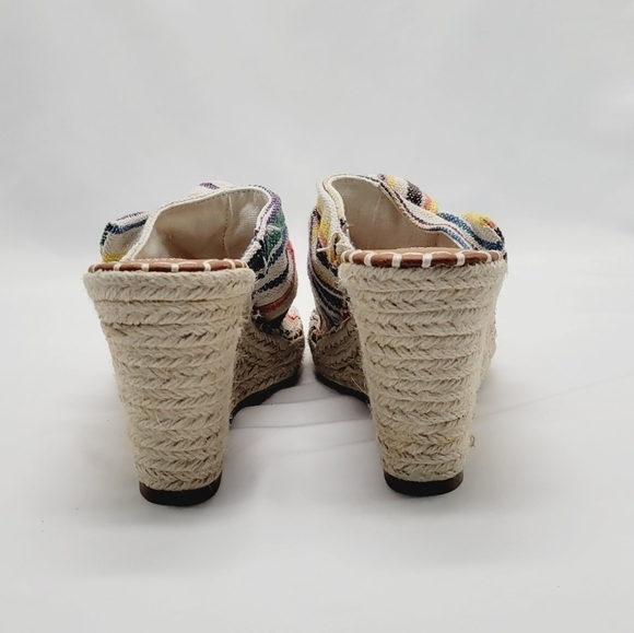 NWOT‎ Sugar multicolor boho wedge heels size 10M - Picture 7 of 8